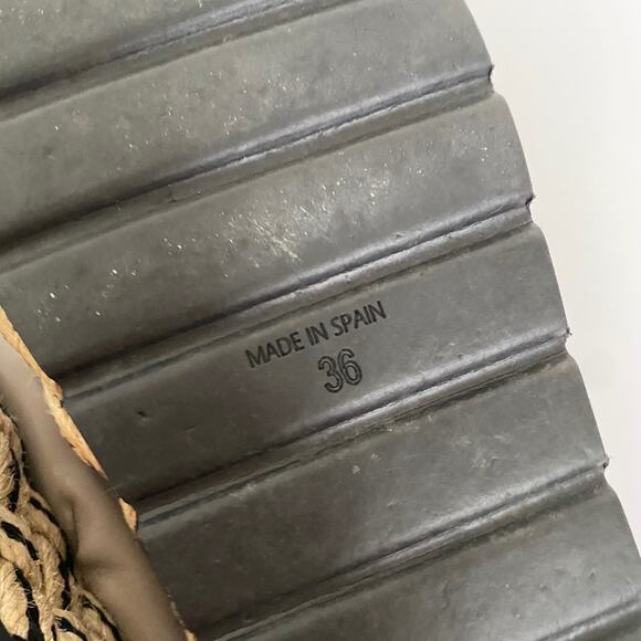 Kanna Rope Wedge Platform Slip on Thong Sandals in Gray Size 36 - Picture 8 of 8